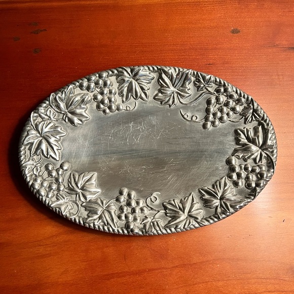 Lenox Small Silver oval Tray with grapes - Picture 1 of 9